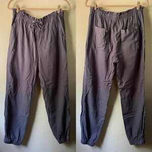 Social Standard Womens Large Linen Blend Casual Jogger Pants Boho Coastal Beach